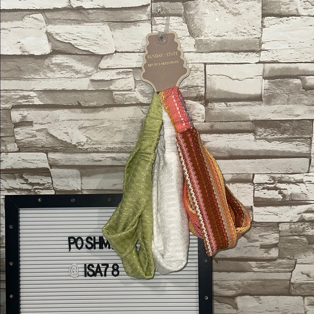 SUNDAY STATE Set of 3 Multicolor Headwraps